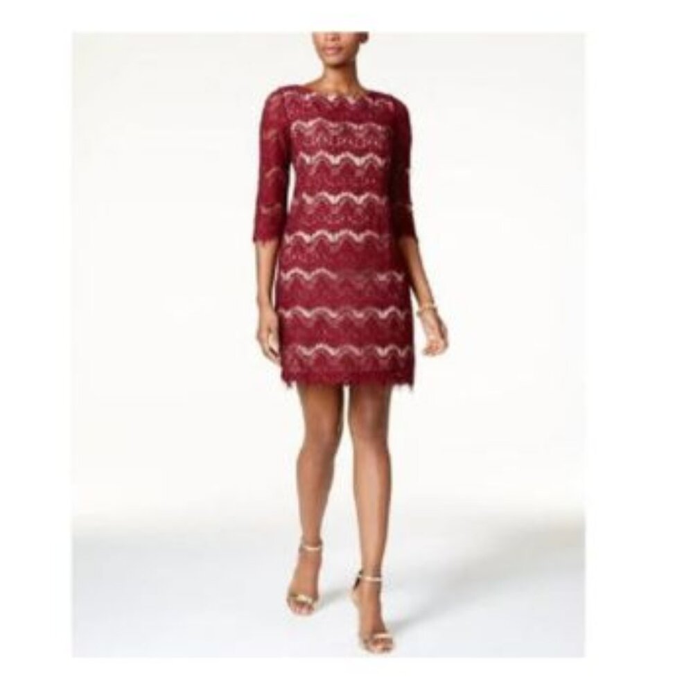 Jessica Howard Lace Illusion Sheath Dress